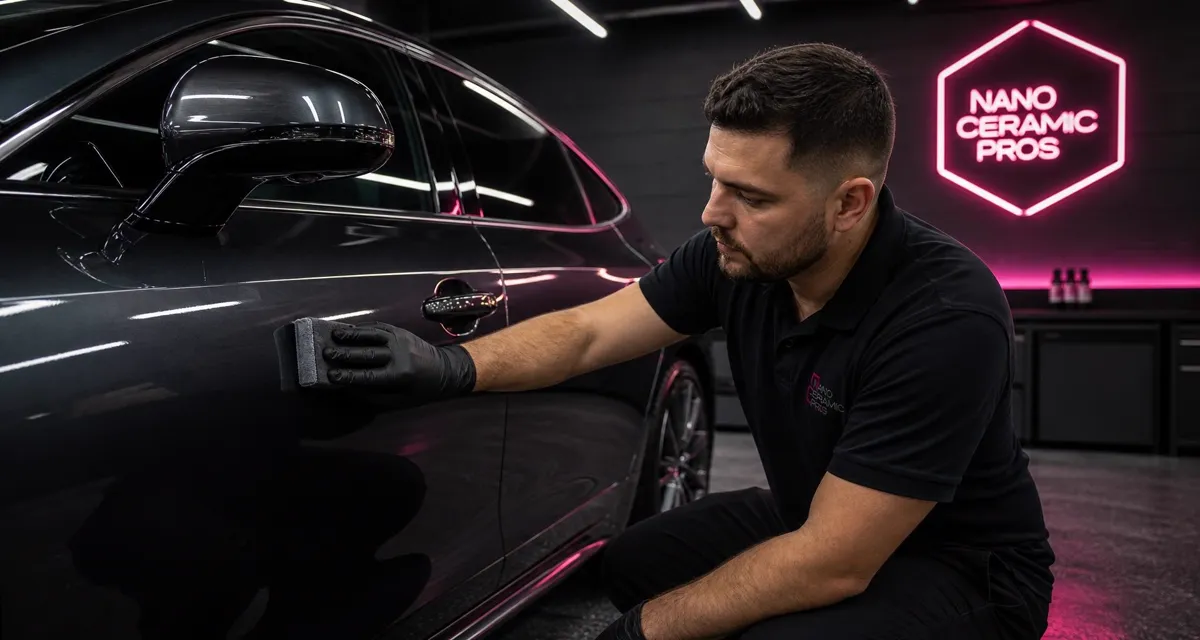 Icon Rocklear hybrid paint protection coating being applied to a luxury vehicle
